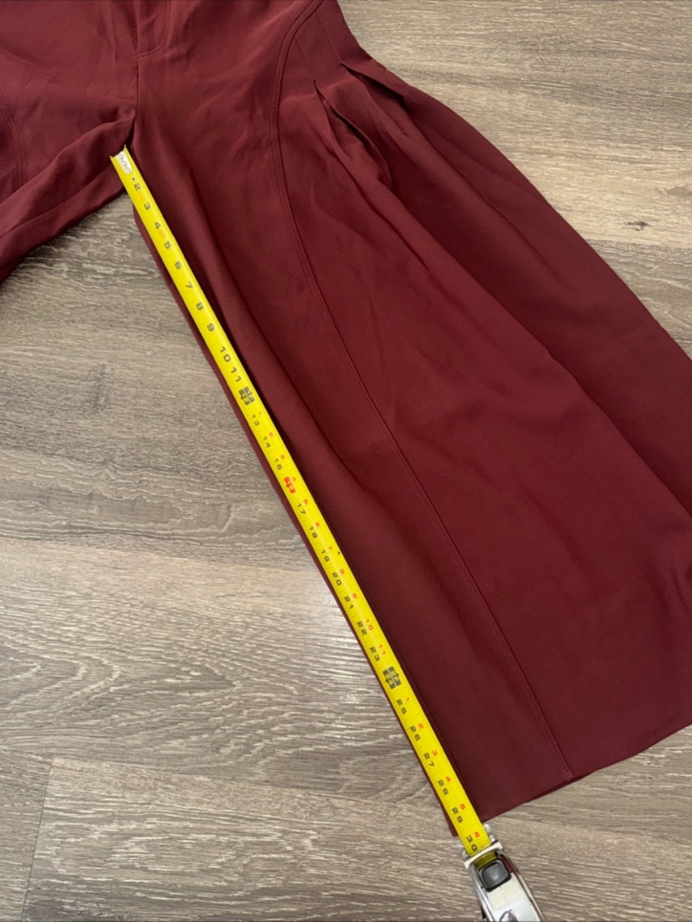 Commense NWT Super Wide Leg Pants Burgundy Size Small High Rise - Picture 5 of 10
